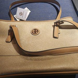 GIANI BERNINI SAFFIANO TOTE - GOLD CHAMPAGNE